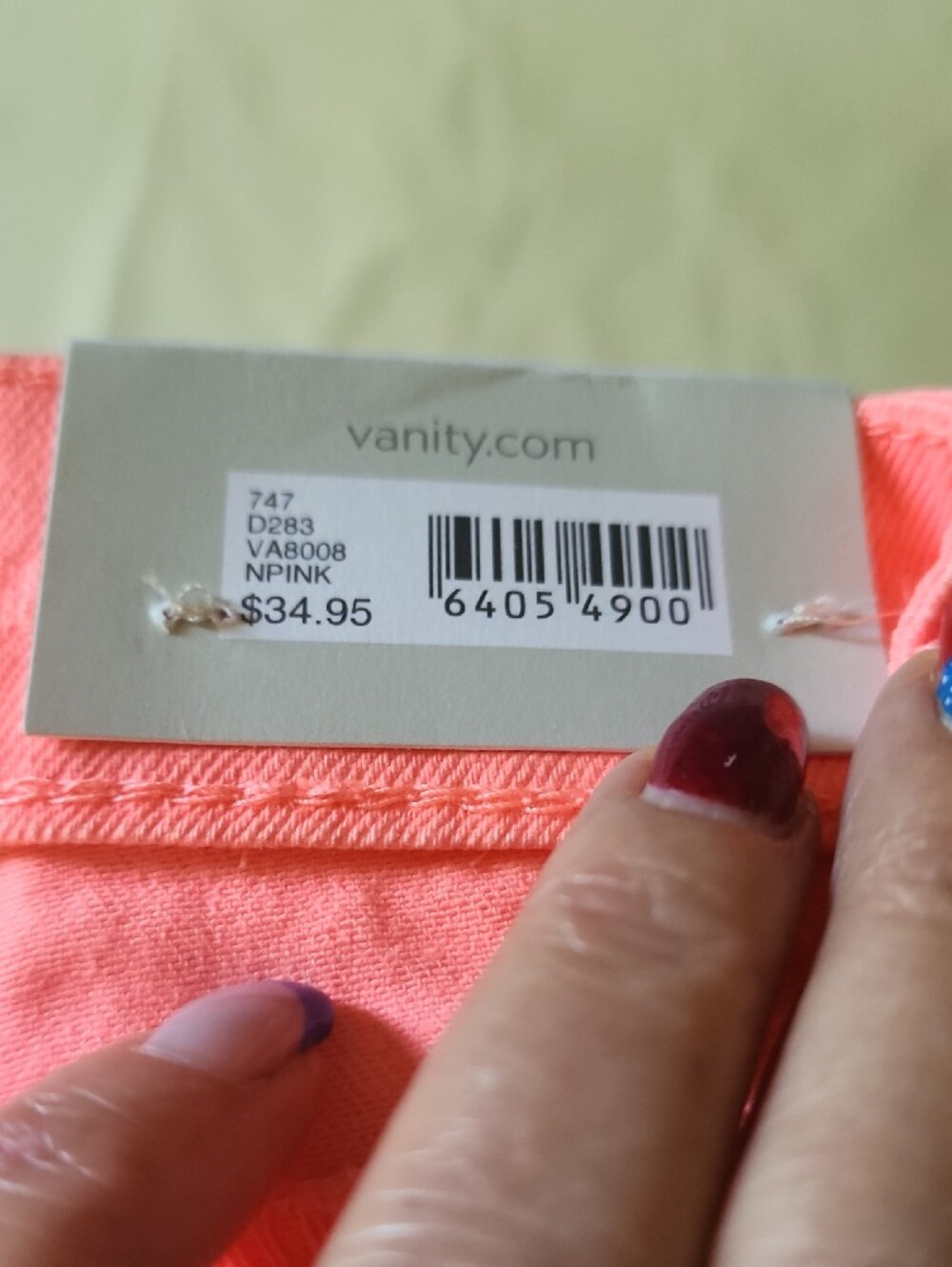 Vanity Coral Pink Denim Jean Shorts - Picture 8 of 8